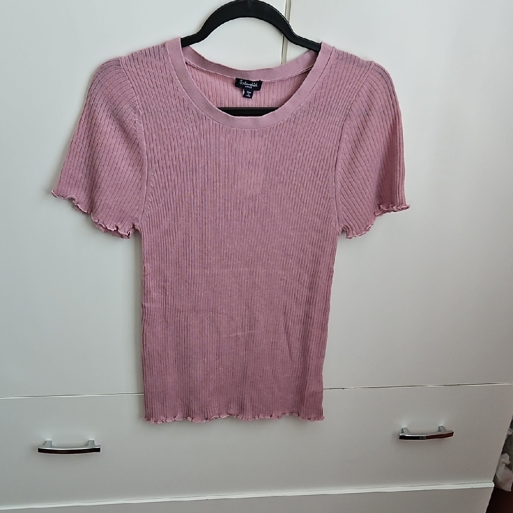Splendid Pink Fitted Ribbed T-Shirt